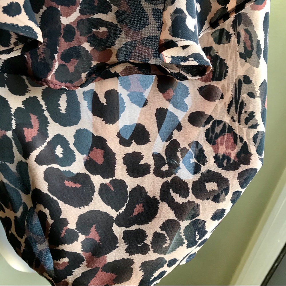 Show Me Your Mumu Sheer Animal Tiered Tank Top Shirt Ruffle Size Small Medium - Picture 3 of 8